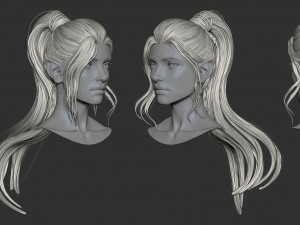 7 Fantasy female hairstyles 3D 模型