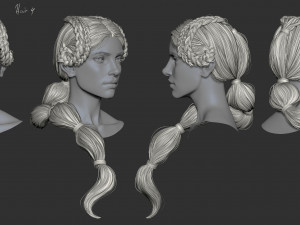 7 Fantasy female hairstyles 3D 模型