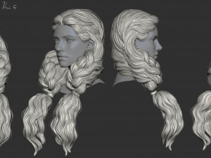 7 Fantasy female hairstyles 3D 模型