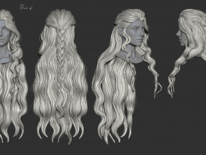 7 Fantasy female hairstyles 3D 模型
