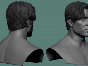 Male hair and beard models Modelo 3D