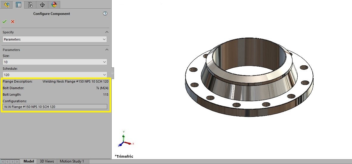 ASME B16 5 WELDING NECK FLANGE CLASS 2500 3D Modell in Teile 3DExport