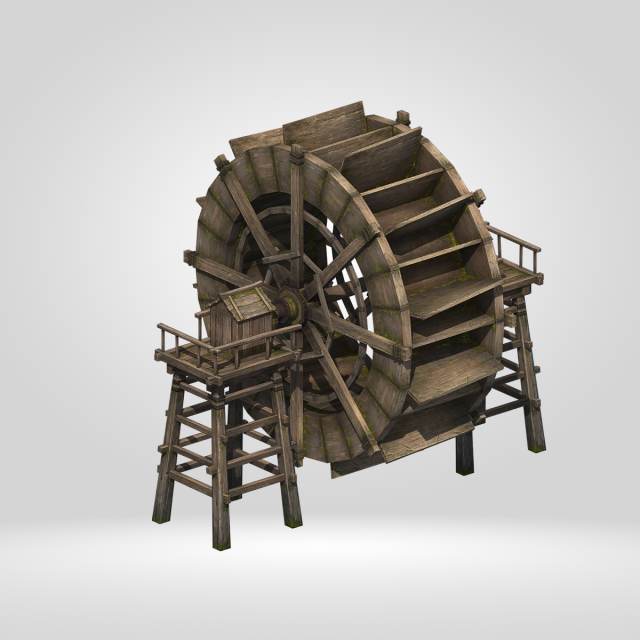 Watermill 3D 모델 .c4d .max .obj .3ds .fbx .stl .blend 