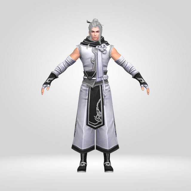 Warrior Chinese Low-poly 3Dモデル .c4d .max .obj .3ds .fbx .stl .blend 