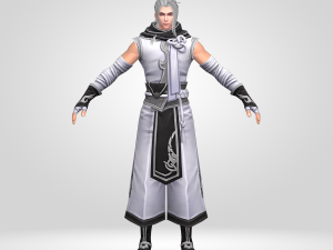 Warrior Chinese Low-poly 3D Модель
