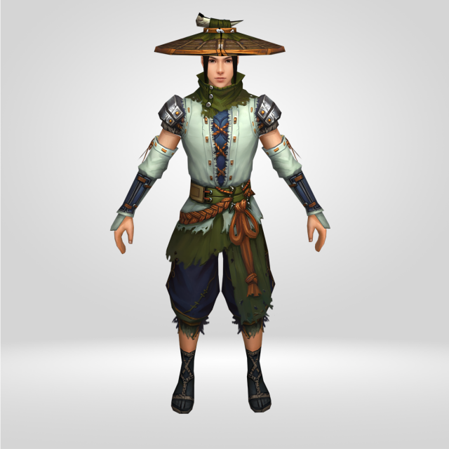 Warrior Hunter low poly 3D Модель .c4d .max .obj .3ds .fbx .stl .blend 