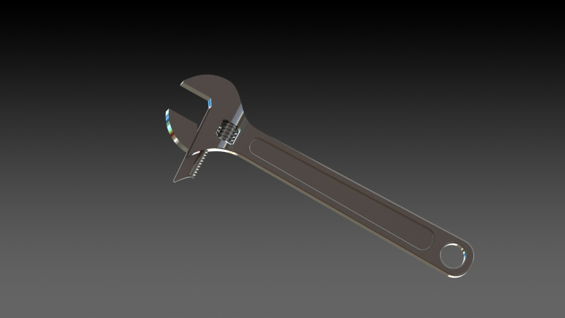 Adjustable Wrench 3D 模型 .c4d .max .obj .3ds .fbx .stl .blend 