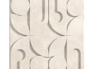 Hand-Carved White Tile Wall Decor 3D Model