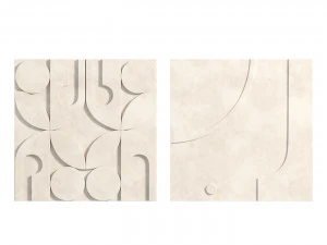 Hand-Carved White Tile Wall Decor 3D Model