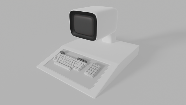 Old-Retro Computer Model 3D .c4d .max .obj .3ds .fbx .stl .blend 