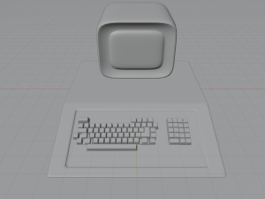 Old-Retro Computer Model 3D