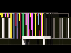 Office Building With Colored Facade Panels Modello 3D