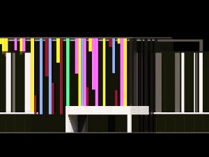 Office Building With Colored Facade Panels 3D Model