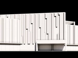 Office Building With Colored Facade Panels Modello 3D
