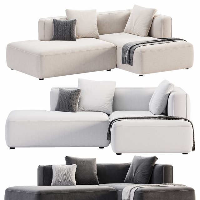 BASECAMP SMALL OPEN END right Modular Sofa by makenordic Model 3D .c4d .max .obj .3ds .fbx .stl .blend 