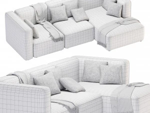 BASECAMP CHAISELOUNGE right Modular Sofa by makenordic 3D Model