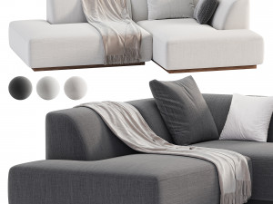 Hoekbank in jaspee stof Jacopo Modelo 3D