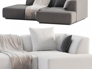 Hoekbank in jaspee stof Jacopo 3D Modell