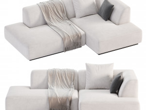 Hoekbank in jaspee stof Jacopo 3D Modell