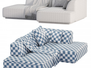 Hoekbank in jaspee stof Jacopo 3D Modell