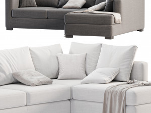 Blake Large Open End Corner Sofa by loomloft sofas Model 3D