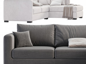 Blake Large Open End Corner Sofa by loomloft sofas Model 3D