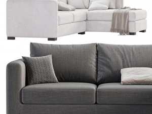 Blake Large Open End Corner Sofa by loomloft sofas 3D Model