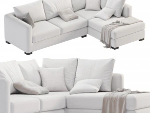 Blake Large Open End Corner Sofa by loomloft sofas 3D Model