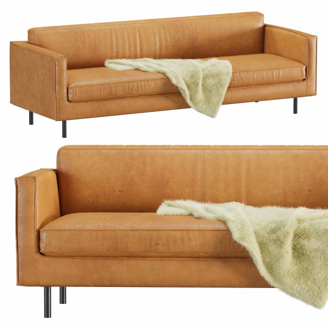 Adrian Beige Leather Sofa 3D Model .c4d .max .obj .3ds .fbx .stl .blend 