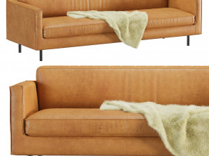 Adrian Beige Leather Sofa 3Dモデル