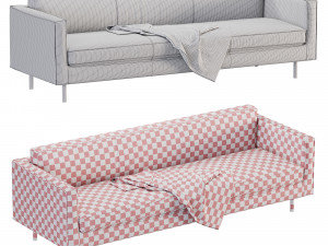 Adrian Beige Leather Sofa 3D Model