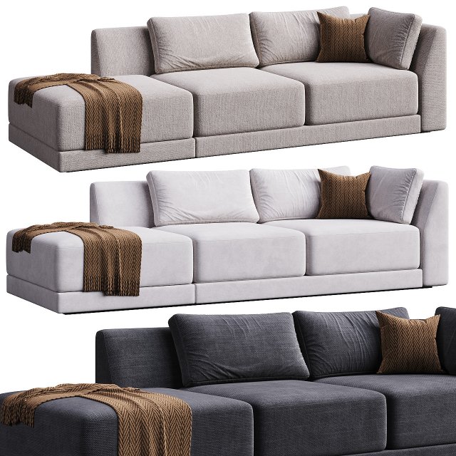 Sofa Wave 3D Model .c4d .max .obj .3ds .fbx .stl .blend 