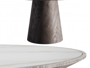 Skye Round Dining Table White Marble Modèle 3D