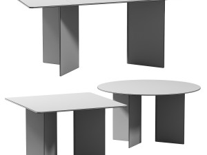 Fiam Italia CORNER Glass tables Model 3D