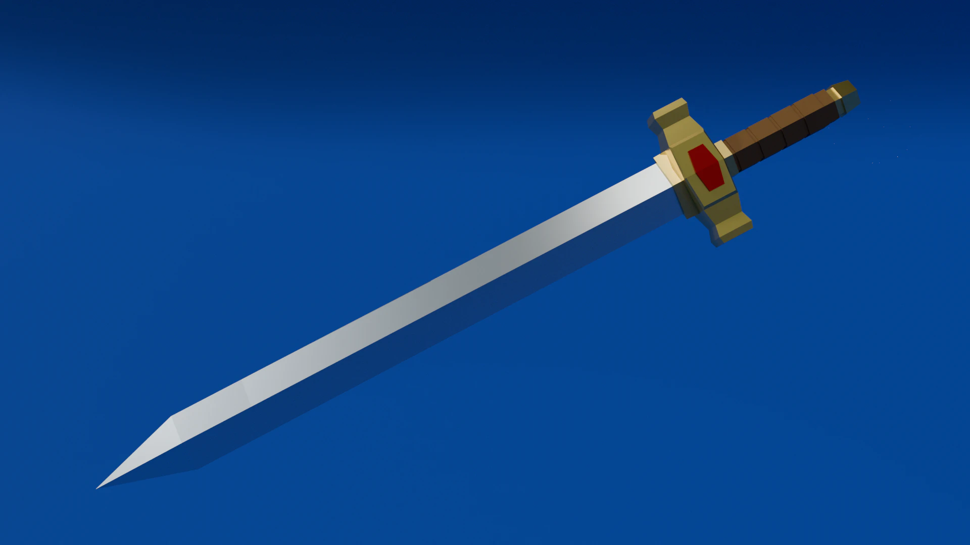 Stylized Low Poly Sword 3D Model .c4d .max .obj .3ds .fbx .stl .blend 