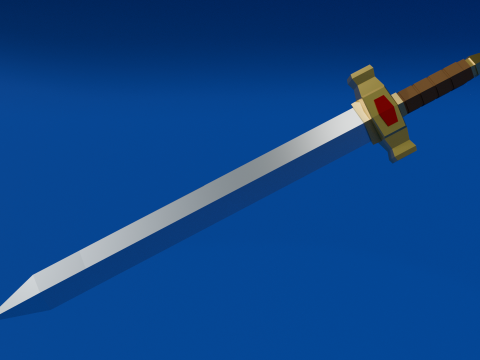 Stylized Low Poly Sword Modelo 3D