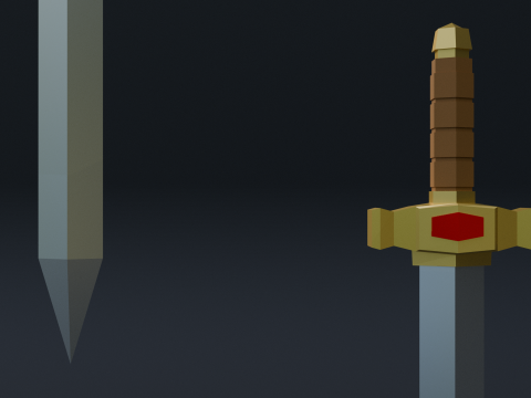 Stylized Low Poly Sword Model 3D