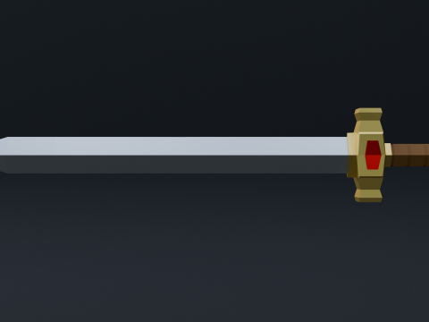 Stylized Low Poly Sword Model 3D