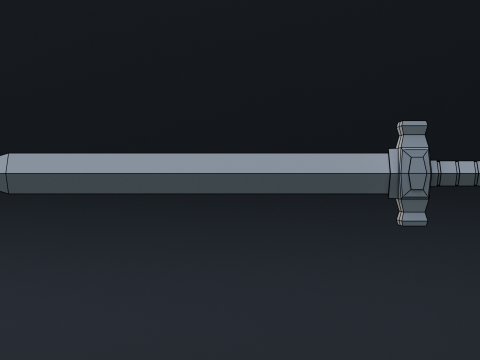 Stylized Low Poly Sword Model 3D