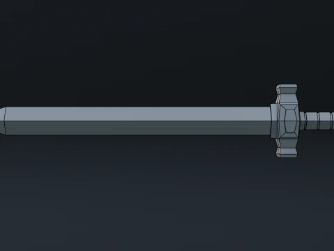 Stylized Low Poly Sword 3D Model