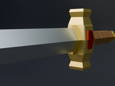 Stylized Low Poly Sword 3D Model