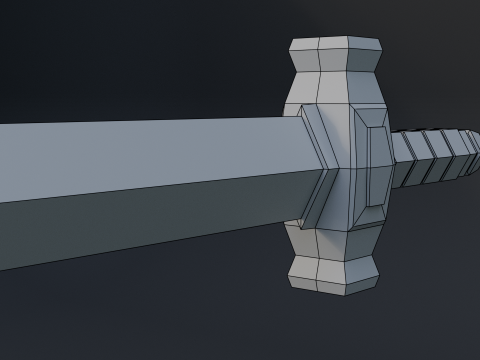 Stylized Low Poly Sword Model 3D