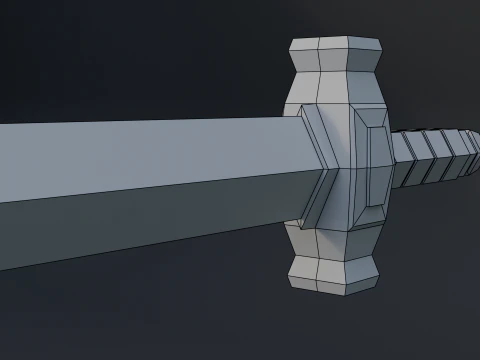 Stylized Low Poly Sword 3D Model