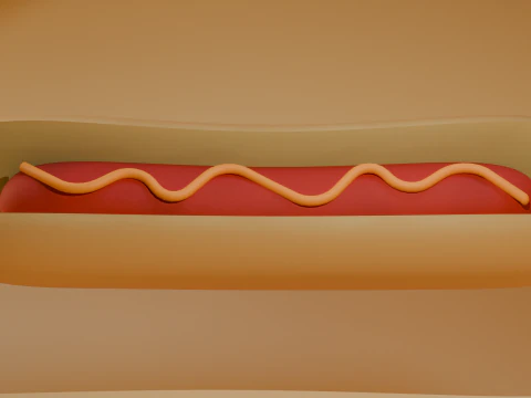 Hot Dog 3D Model