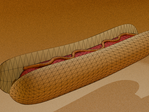 Hot Dog Modelo 3D