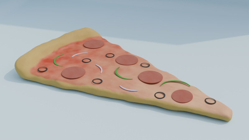 Slice of Pizza 3D Model .c4d .max .obj .3ds .fbx .stl .blend 