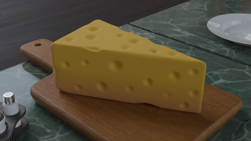 High-poly Piece of Cheese Modèle 3D .c4d .max .obj .3ds .fbx .stl .blend 