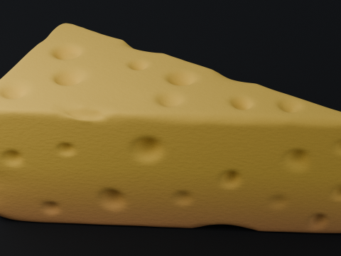 High-poly Piece of Cheese Modèle 3D