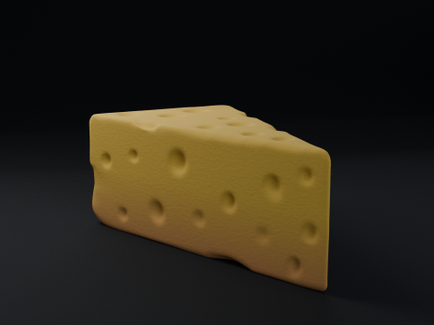 High-poly Piece of Cheese Modèle 3D