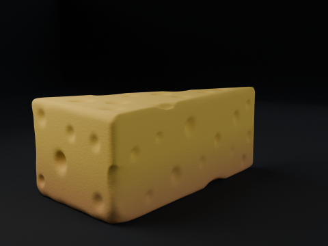 High-poly Piece of Cheese Modèle 3D